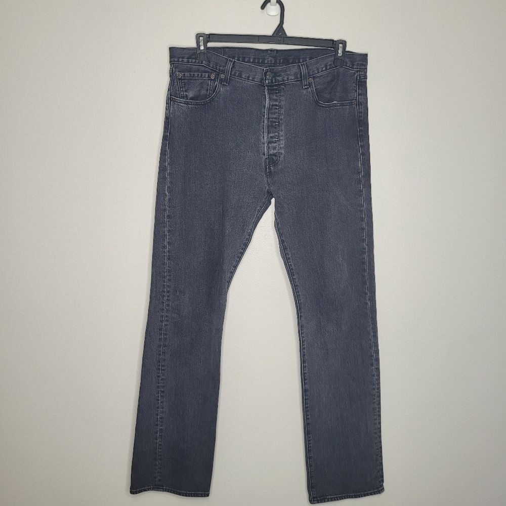 Levi's Black 501 Button Fly Jeans Size 36x34